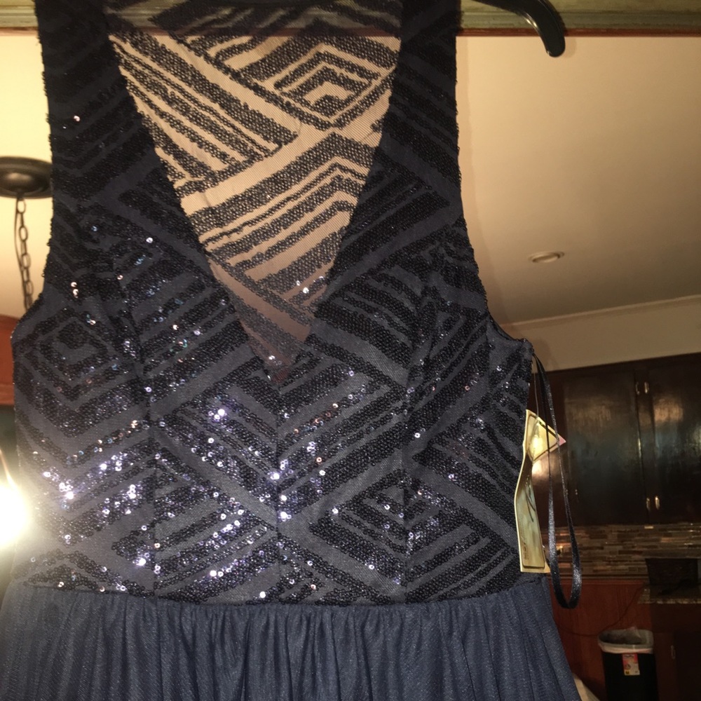 Above the knee navy blue dress, never worn!